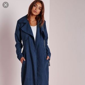 Banana Republic Navy Blue Suede trench coat